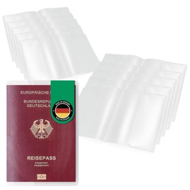 Falkenhorn Passport Holder - Made in Germany - Transparent, Tearproof & Indelible - For New German Passport from 2017 - Various Pack Sizes, transparent, Casual