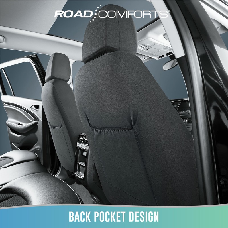 Road Comforts Premium Leather Front Seat Cover – Airbag-Compatible, Universal