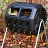 FCMP Outdoor IM4000-WK 37 Gallon Plastic Dual Chamber Tumbling Composter