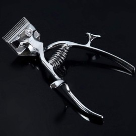 Yinhing Cortadora de Cabello Manual de Moda para Cortes de Cabello Diseño de Empuje Manual de bajo Ruido Cortador de Inalámbrico para Tipos de para Uso Doméstico y de Barbería (SILVER)