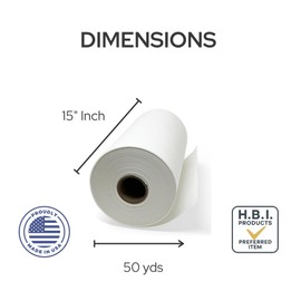 HBI H.B.I. Products Tear Away Embroidery Stabilizer 1.8 oz Medium Weight 15" x 50 Yd Roll for Machine and Hand Embroidery