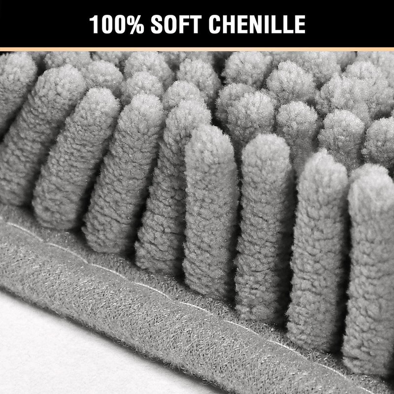 Smarcute Luxury Bath Mat for Bathroom Chenille Bathroom Mat Water