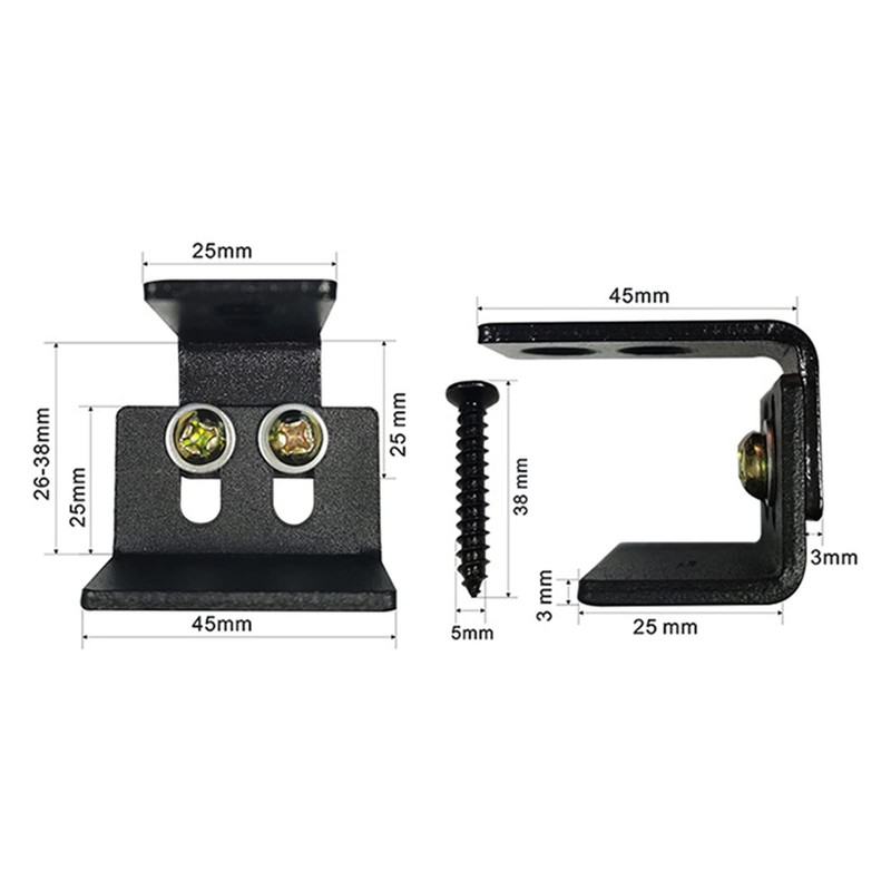 Barn Door Floor Guide Hardware with Screws, Black Steel Hardware