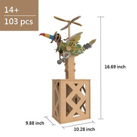 ilo 3D Wooden Puzzle Mechanical Model Kits for Adults, for Adults and Kids, 3D Puzzles, DIY Self-Assembly Automata, Toy Gift for Kids, Teen Boys Girls, Adults - Birdman