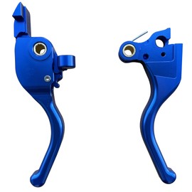 COKTNNI Motorcycle 3 Finger Clutch Brake Lever CNC Short Hand Clutch Brake Lever Fit for 2024-2025 Harley Road Glide Street Glide Road Glide CVO Road Glide ST (Blue)
