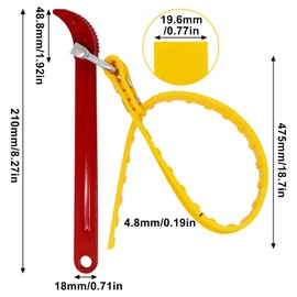 ZHMEINA Strap Wrench, Strap Wrench Plumbing 8 Inches, for Replacing Water Filter, PVC Pipe Jointsrubber Strap Wrench, Multi-Purpose Adjustable Strap Oil Filter Strap Opener Wrench