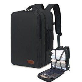 VMIKIV Hand Luggage Backpack for Ryanair Hand Luggage 40 x 20 x 30 for Wizz Air Hand Luggage 40 x 30 x 20 Small Travel Backpack Hand Luggage Aeroplane for Vueling Weekender Short Tirp, black