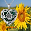 SOULMEET Heart Malachite Sunflower Locket Necklace That Holds 1 Picture