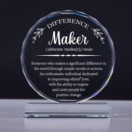 CHARMIBLE Difference Maker Gifts for Women Men, Appreciation Award Crystal Plaque Gifts with Box Packaging, Sincere Thank You Gifts for Difference Makers, Christmas/Retirement/Birthday Gift
