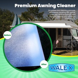 Walex RV Awning Cleaner - Safe for Vinyl & Fabric, Dissolves Tough Stains, Mold, Mildew, Dirt, Bird Droppings & More; Extends Awning Lifespan for RVs, Campers, Trailers & Motorhomes, 32 oz