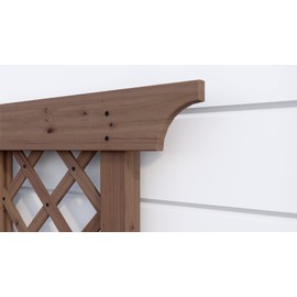 Vita 34 inch x 73 inch Ridgewood Cedar Wood Trellis, Dark Brown, FSC, Pre-Stained, Garden Décor Lattice, VA68902