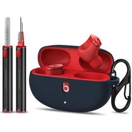 MOLOVA Silicone Case Cover for 2021 New Beats Studio Buds with Cleaner Kit, Anti-Lost Shockproof Protective Case Cover for Beats Studio Bud Easy Carrying Replacement Case with Carabiner（Midnight Blue）