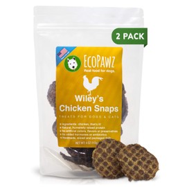 EcoPawz Wiley's Snaps Human-Grade Healthy Dog Treats Produced and Sourced in The USA (Chicken, 2-pack 4 oz.)