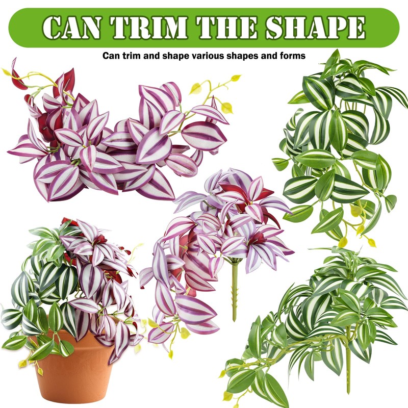 QUOZUO 2 Pack Reptile Plants for Terrarium, Artificial Leaves Habitat