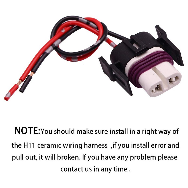 HUIQIAODS H11 H8 Ceramic Wiring Harness Female Adapter Socket Connector