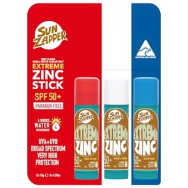 Sun Zapper Extreme Sunscreen - Barra de zinc – Rojo, blanco y azul, paquete de 3 barras de óxido de zinc de colores SPF50+ para la cara – Fabricado en