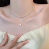 JchEnye 2 Piece Necklace Set Women's Silver Multilayer Chain Silver-Plated