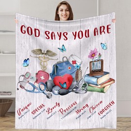 Bnhjsdw Nurse Appreciation Gift Throw Blanket 50"x60" - for Nurse Week, Graduation, Retirement, Thanksgiving - RN, LPN, Practitioner, Nursing Students