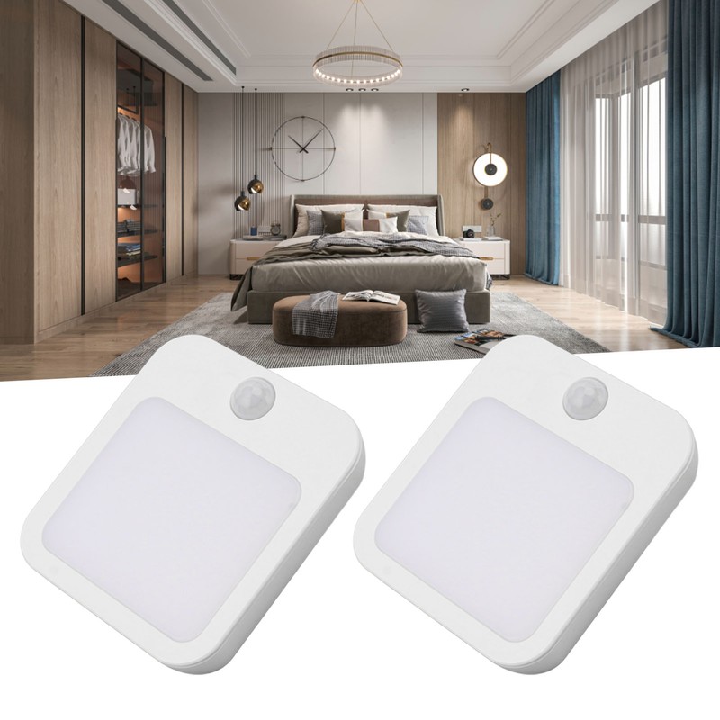 2pcs Plug in Night Light with Motion Sensor Mini Warm