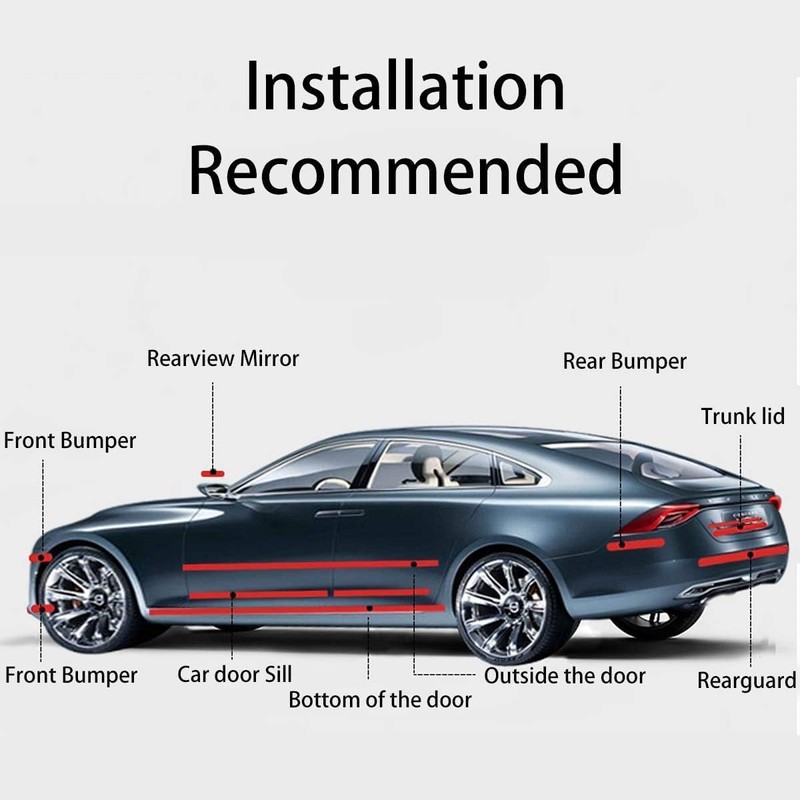 STR-Rear Bumper Protector Guard Scratch Cover Protector Paint Threshold Guard,Front