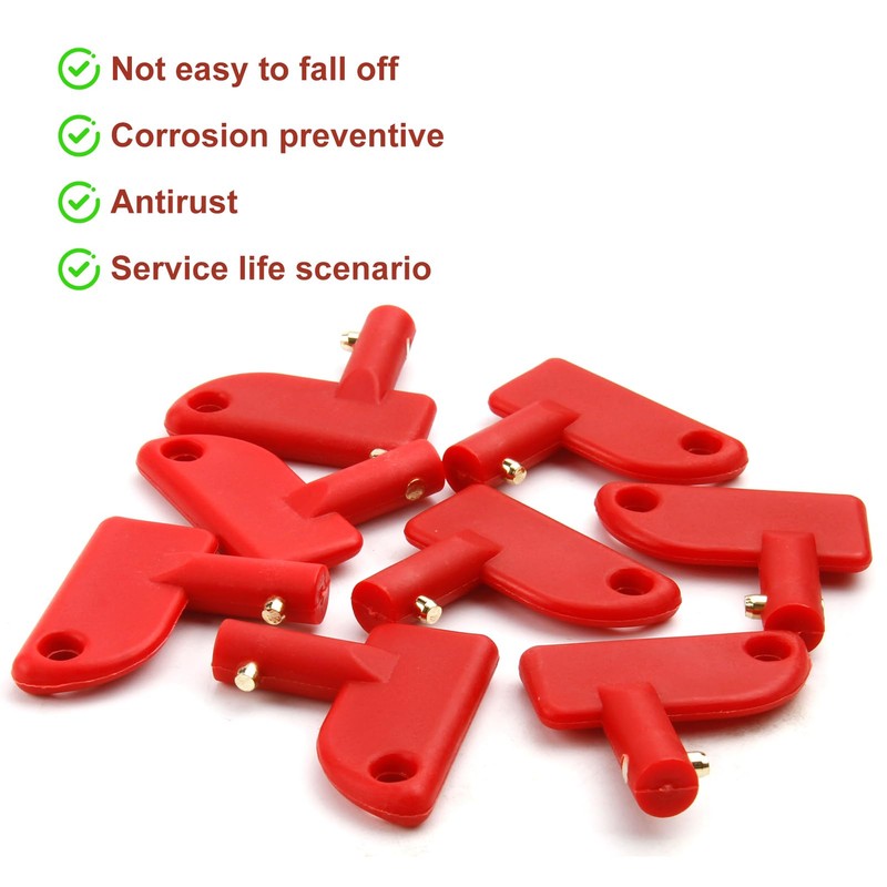 8 Pack Mini Red Keys for Battery Disconnect Isolator Power