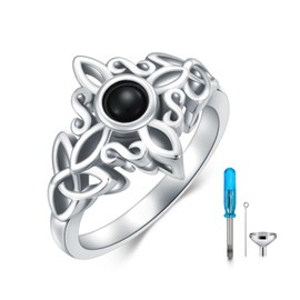 Urn Ring for Ashes for Women Sterling Silver Witches Knot Cremation Ring Nudo de Bruja Jewelry for Women