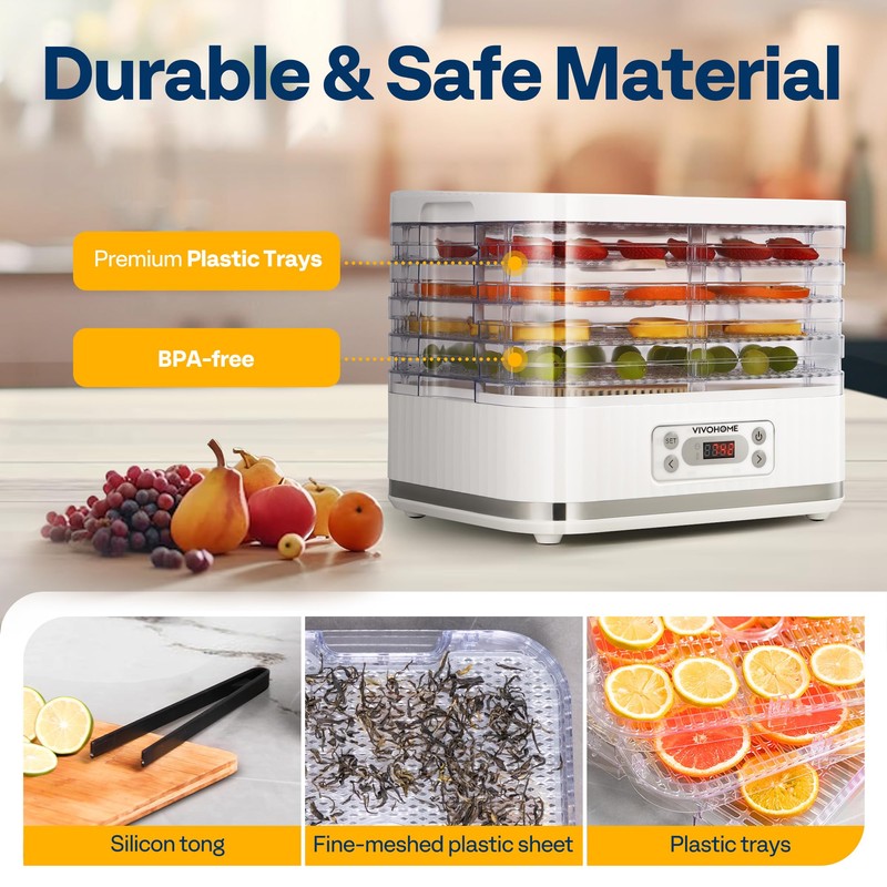 VIVOHOME Electric 5 Trays Food Dehydrator Machine, 400W Hydrator Machine
