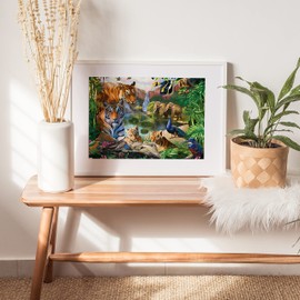 Hinkler Mindbogglers Artisan 2000-piece Jigsaw Puzzle: in The Jungle - Jigsaws for Adults - Deluxe Jigsaw Puzzles - 38.6x30in - Intricate Puzzles-Hobbies - Jungle Themed Jigsaw Puzzles - Tiger Jigsaw