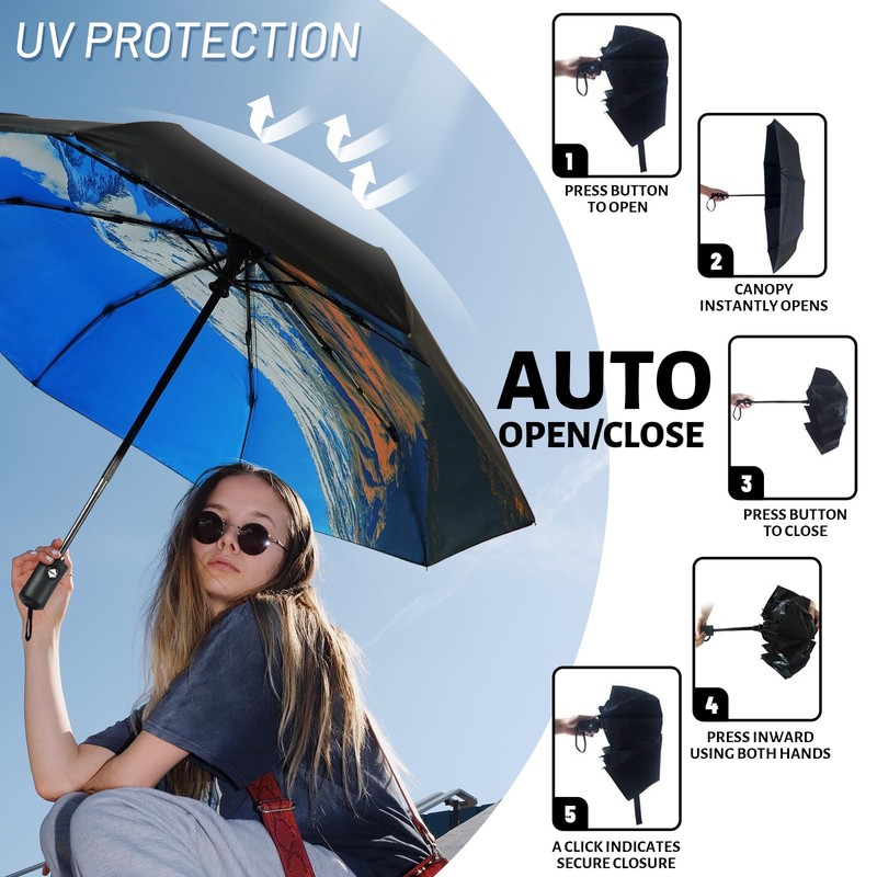 SY COMPACT Travel Umbrella Windproof Automatic Unbreakable -Factory Direct High