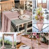 6PCS Dusty Blush Table Runner, 10Ft x 35" Cheesecloth Table