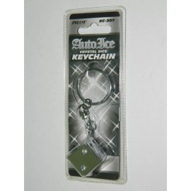 Pilot NEW Chrome Silver Metal Die Dice With Crystal Ice Rhinestones Keychain Charm