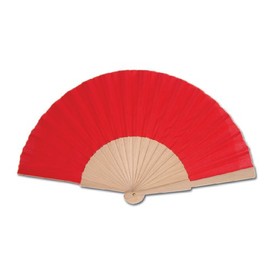 Wooden Folding Handheld Fan, Chinese Fabric Foldable Hand Fan for Men Women Performance Dancing, Party, Birthday Wedding Festival Gifts, DIY Home Wall Decorations (Pack of 1, Red)