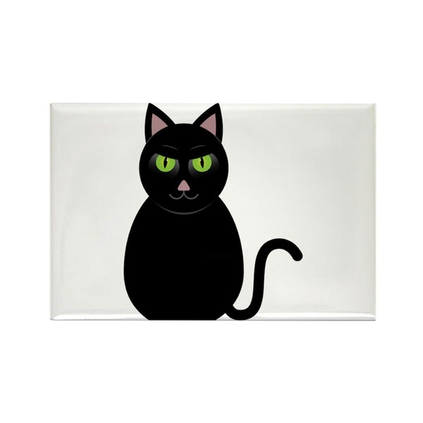 CafePress Halloween Black Cat Magnets Rectangle Magnet, 3"x2" Refrigerator Magnet