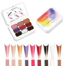 AIJIMEI Ombre Gel, Gradient Painting Gel, Ombre Gel Nail Polish, Including 100 Nail Sponges And Grabbing Pen Suitable For Salons And Family DIY (A3)
