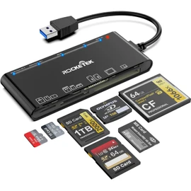 xD-Picture Card Reader USB 3.0, Multi-Card Reader for xD/CF/MS/SD/TF, 7-in-1 Memory Card Reader/Adapter for Windows, Mac, Linux (USB-A)