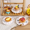 Koythin Ceramic Dessert Plates, Cute Fruits Dinner Plate, Printed Flowers