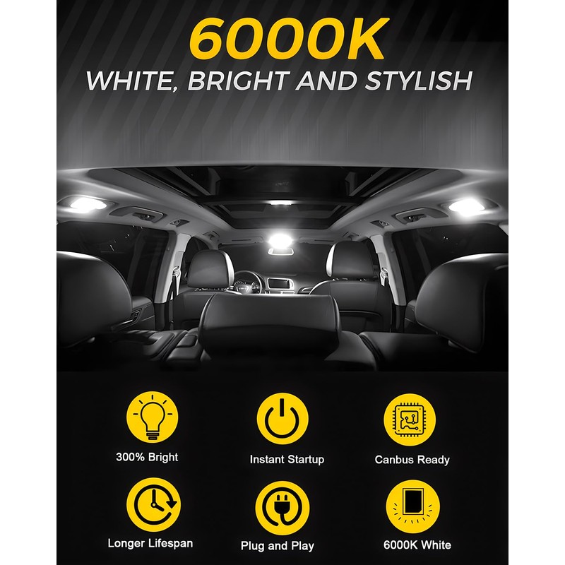 BMT xms 15pcs LED Interior Light Kit Replacement for Jeep