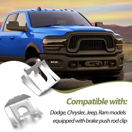 2Pcs Brake Master Cylinder Push Rod Clip, Brake Booster Push Rod Retaining Clip Compatible with Dodge Chrysler Jeep Ram Replace 4581512AA