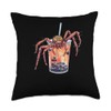 Orb Weaver Spider Drinking Bubble Tea Throw Pillow