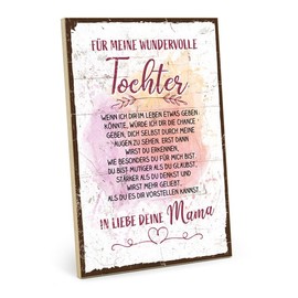 TypeStoff Wooden Sign with Saying - Daughter Mum - Vintage Look with Quote as Gift and Decoration on Daughter - HS-01443