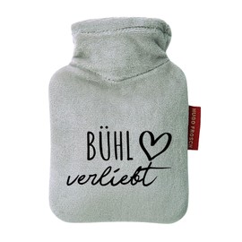 Huuraa Taschenwärmer Bühl verliebt Geschenk 0,2 Liter Grey Mini Veloursbezug Bühl Geschenkidee