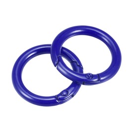 METALLIXITY Trigger Spring O Rings (27mm/ 1.06") 8 Pcs, Round Snap Buckle Hook Clips - for Hanging Crafts or Decorations, Sapphire Blue