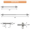 KXLife 2 Pack Mini Short Curtain Rod 12-18 Inch, 1/2"