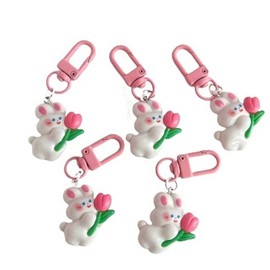 Rabbit-shaped D-ring bag charm keychain colorful connecting ring doll D-ring D-ring / 토끼모양 디링 가방고리 열쇠고리 컬러 연결고리 인형디링 D링
