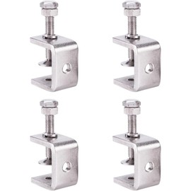 4-Pack Heavy Duty 304 Stainless Steel C-Clamps - 30mm Wide Jaw Opening | Professional Metal & Woodworking Tiger Clamps (Silver, Rustproof)