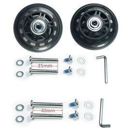 GSHFIMESH Black&Clear 2 Wheels Sets 75mm Wear-Resistant Luggage Suitcase Replacement Wheels w/ABEC 6mm 608zz Skate Inline Outdoor Skate Repair Kits (75 * 6 * 24mm/2.95 * 0.24 * 0.94in)