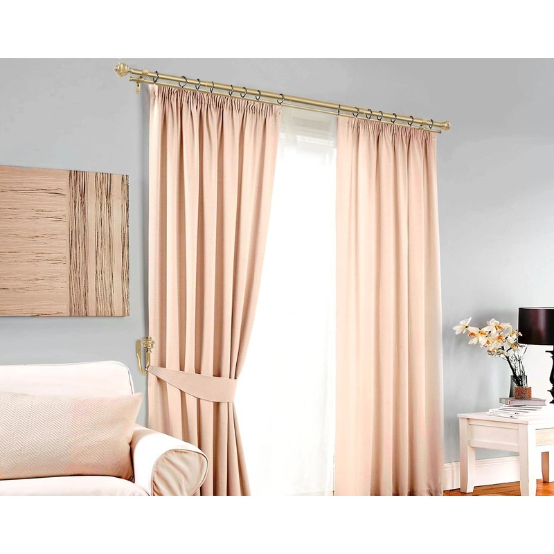 1 Inch Gold Double Curtain Rods for Windows 120 to