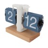 Flip Desk Clock Auto Mechanical Flip 12H AM PM Wood