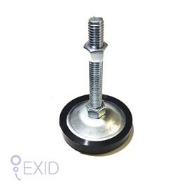 Niveladores Industriales 3/8" x 3" uso rudo Acero Galvanizado (4 unidades), Pata de tornillo Niveladora, Pie Nivelador para Mueble. Con PAD Anti-Derra