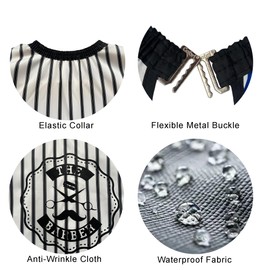 Gabri Professional Barber Cape Gown - Premium Hairdressing Cape for Hair Salon - Waterproof Hair Cutting Capes and Gowns for Barber Shops 160cm (L) x 140cm (W)) (Black and White Stripes)